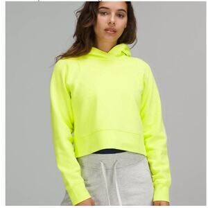 Lululemon Loungeful Cropped Scuba Hoodie Electric Lemon Size 6